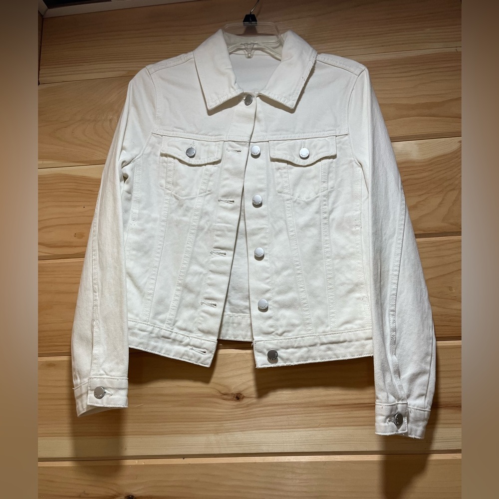 SHEIN White Denim Jacket